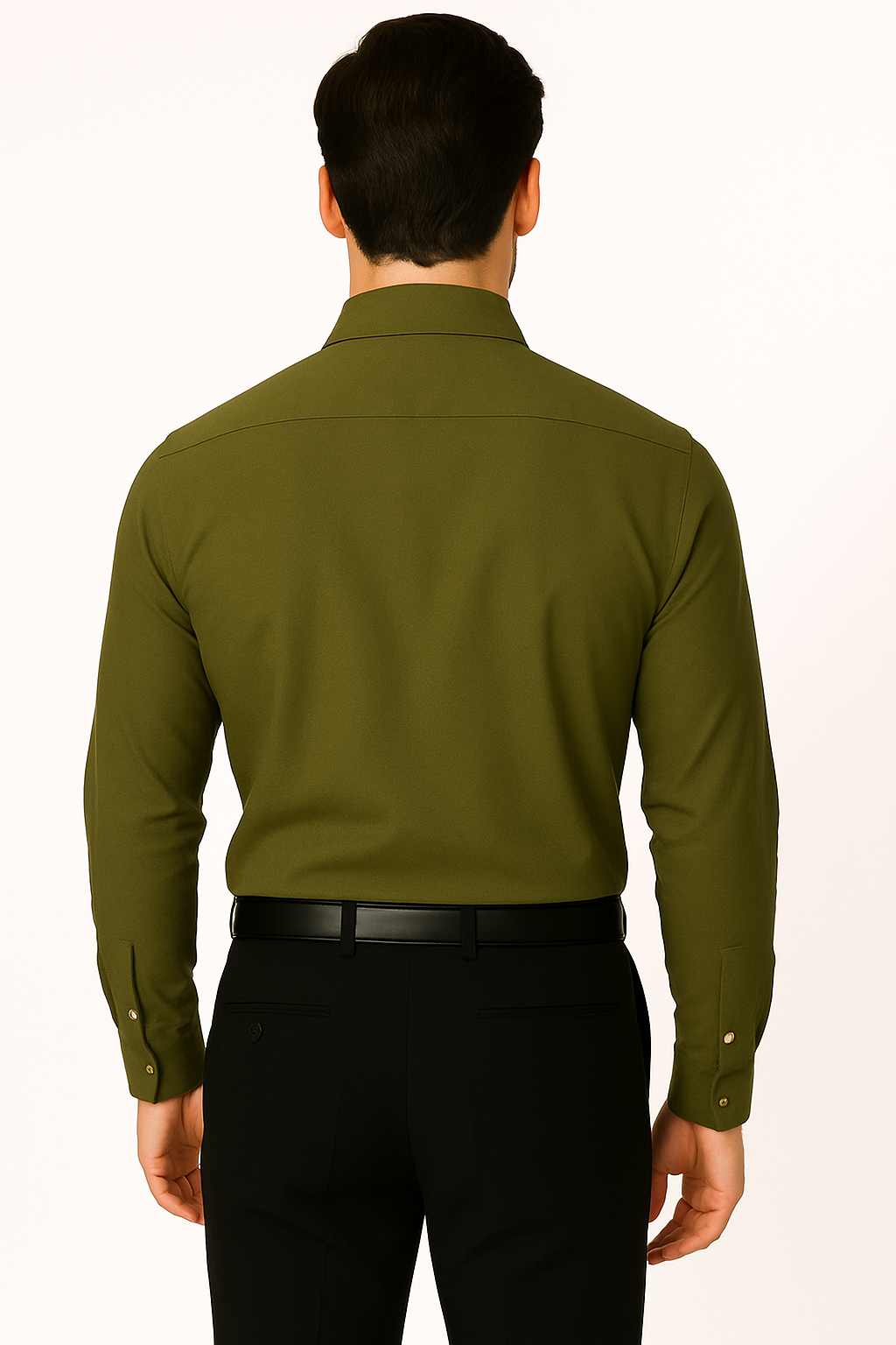 Men's Premium Olive Green Formal Shirt – Slim Fit, Full Sleeves