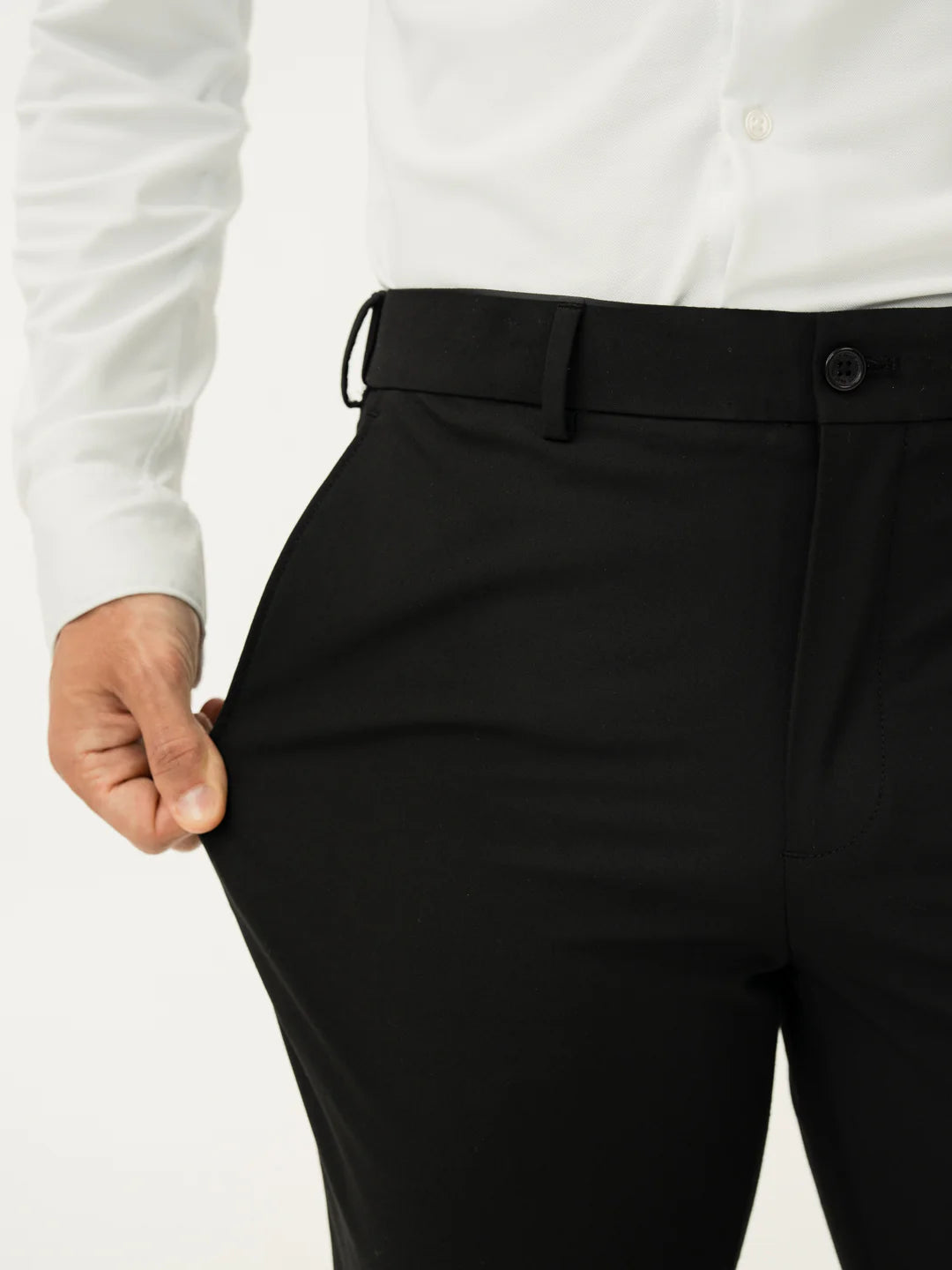 Classic Black Slim Fit Stretch Formal Pants
