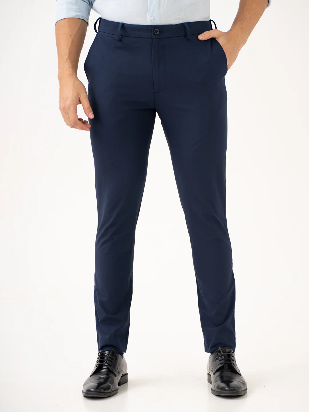 Effortless Grey Slim Fit Stretch Formal Pants