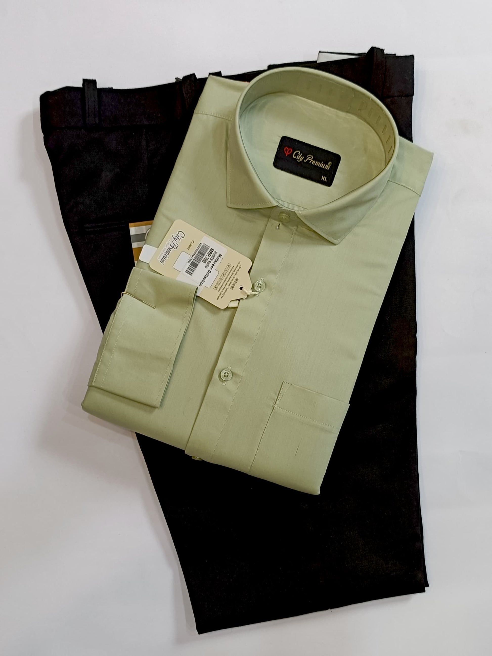 Light Green Formal Shirt with Black Formal Pant Combo