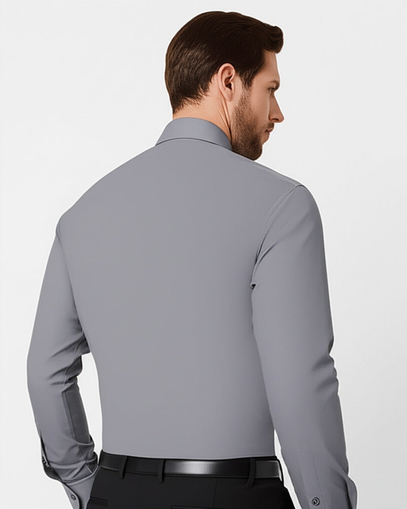 Men's Premium Fit Grey Formal Shirt